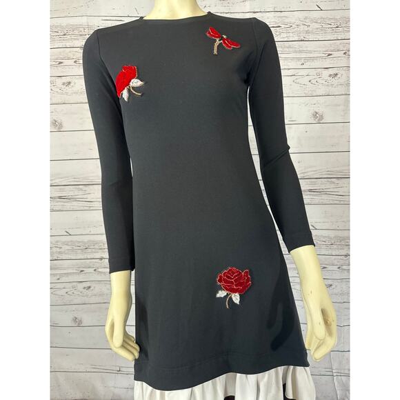 Ginger long sleeved A line dress with dragonfly Rose embellishments size xxsmall - Picture 11 of 12